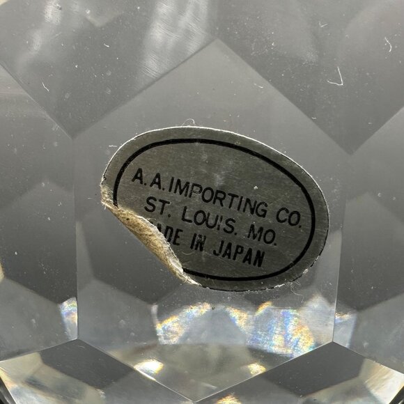 Vintage Faceted Crystal Paperweight AA Importing Clear Glass Japan Decorative - Picture 8 of 11
